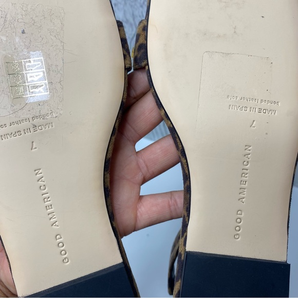 Good American Ankle Strap Leopard Sandals size 7 - Picture 10 of 11